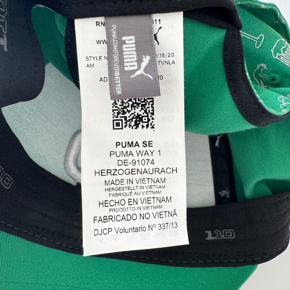 PUMA Desert P 110 Snapback Golf Hat Green Phoenix Waste Management Open - Picture 11 of 12